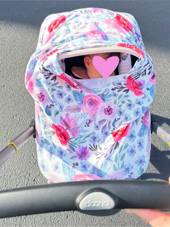 Other - Floral Car Seat Cover - Pink & White Nursing Cover